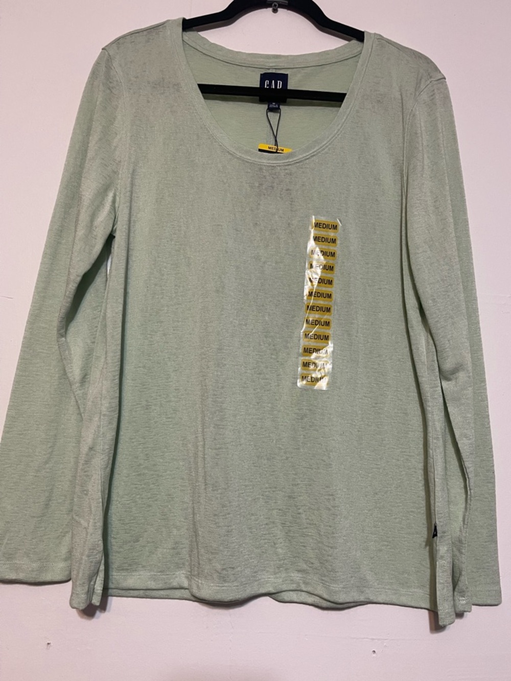 GAP Light Sage Long Sleeve Scoop Neck Tee
